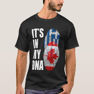 Canadian and Greek Mix DNA Flag Heritage T-Shirt