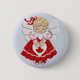 Canadian Angel 6 Cm Round Badge