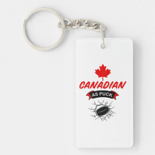 Canadian as Puck Key Ring