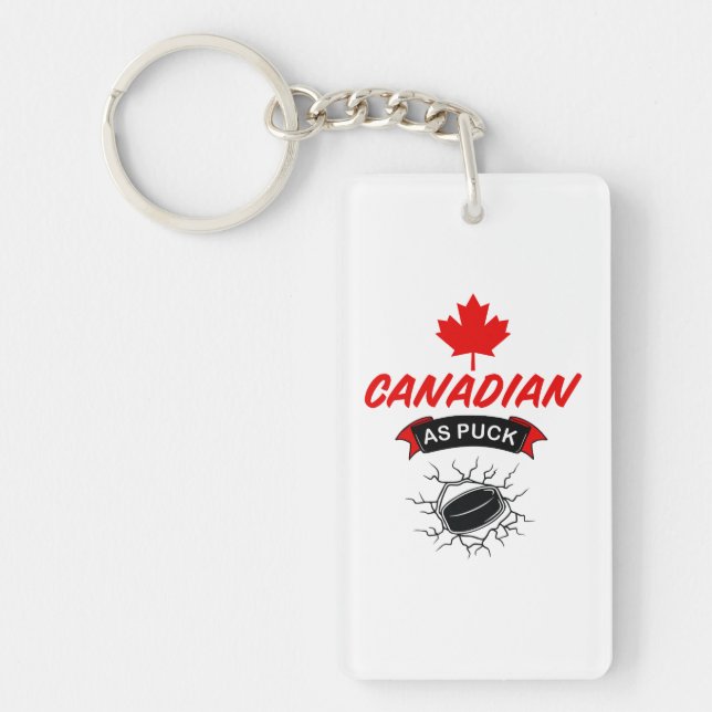 Canadian as Puck Key Ring (Front)