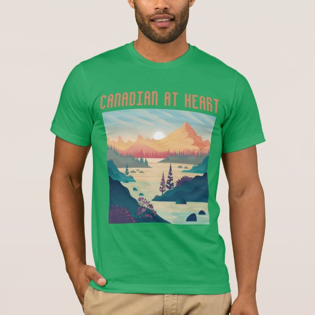 CANADIAN AT HEART. OUR NORTH STRONG AND FREE.  T-Shirt (Front)