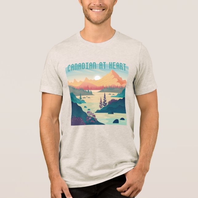 CANADIAN AT HEART. OUR NORTH STRONG AND FREE. Tri-Blend SHIRT (Front)