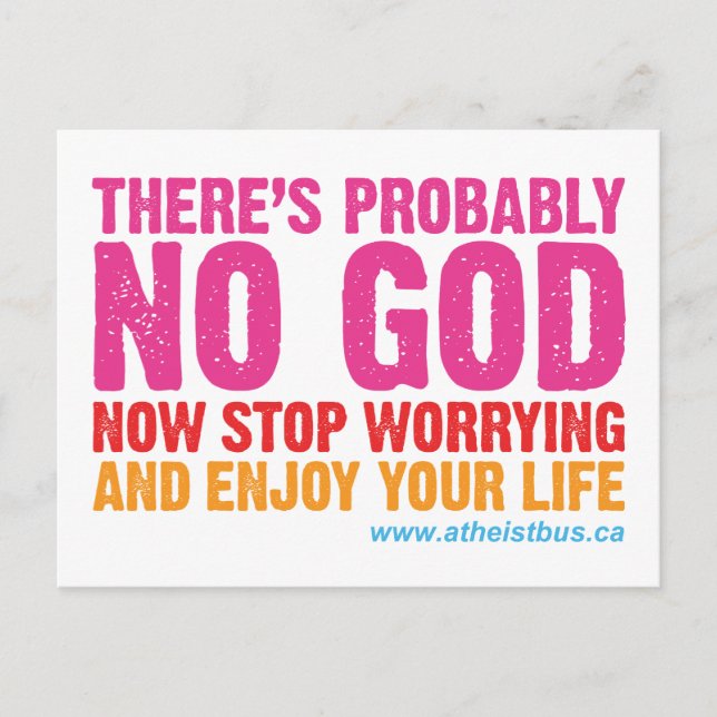 Canadian Atheist Bus Campaign Post Card (Front)