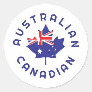 Canadian Australian Roots Classic Round Sticker