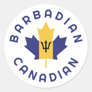 Canadian Barbadian Roots Classic Round Sticker