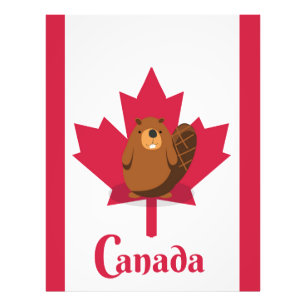 Canadian beaver cartoon travel poster