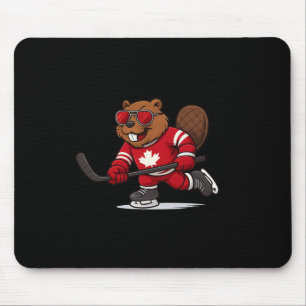 Canadian Beaver Hockey Symbol Flag Shirt 1st July Mouse Pad