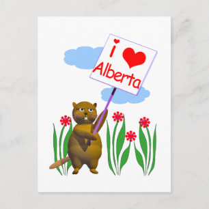 Canadian Beaver Loves Alberta Postcard