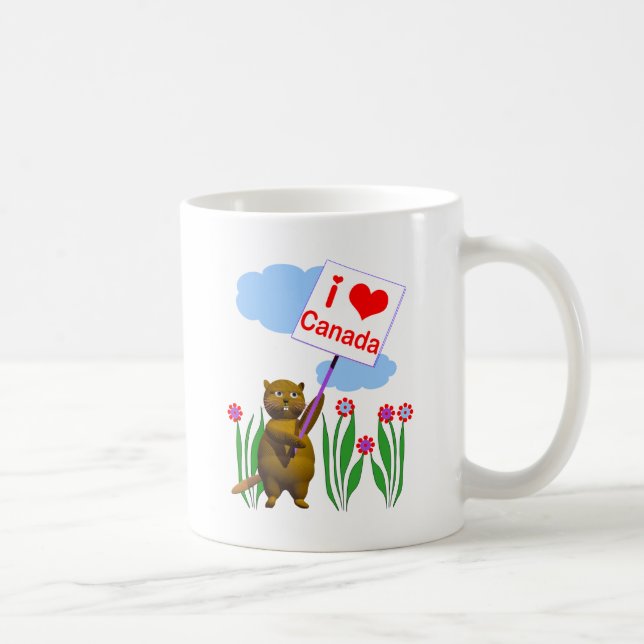 Canadian Beaver Loves Canada Coffee Mug (Right)
