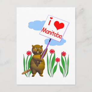Canadian Beaver Loves Manitoba Postcard