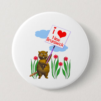 Canadian Beaver Loves New Brunswick 7.5 Cm Round Badge
