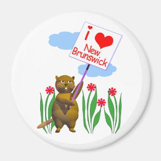Canadian Beaver Loves New Brunswick Magnet