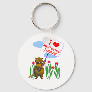 Canadian Beaver Loves Newfoundland, Labrador Key Ring