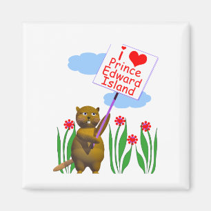 Canadian Beaver Loves Prince Edward Island Magnet