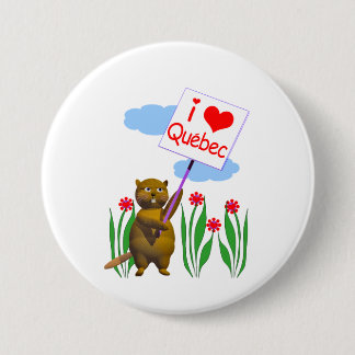 Canadian Beaver Loves Quebec 7.5 Cm Round Badge