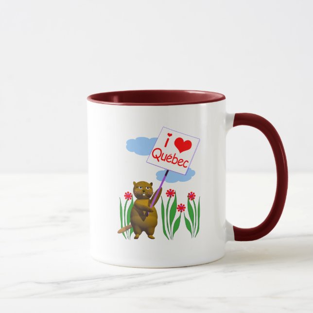 Canadian Beaver Loves Quebec Mug (Right)