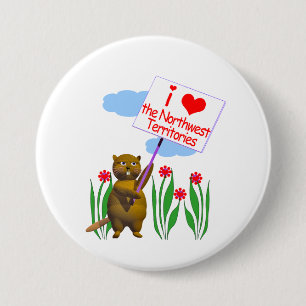 Canadian Beaver Loves the Northwest Territories 7.5 Cm Round Badge