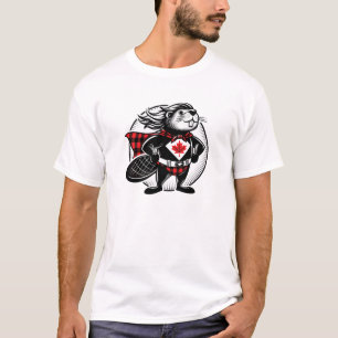 Canadian Beaver Lumberjack Buffalo Plaid T-Shirt