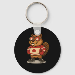 Canadian Beaver Symbol Hockey Shirt 1st July Canad Key Ring