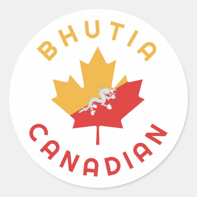 Canadian Bhutia  Roots Classic Round Sticker (Front)