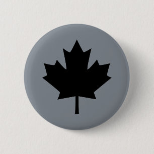 Canadian Black Maple Leaf Display 6 Cm Round Badge
