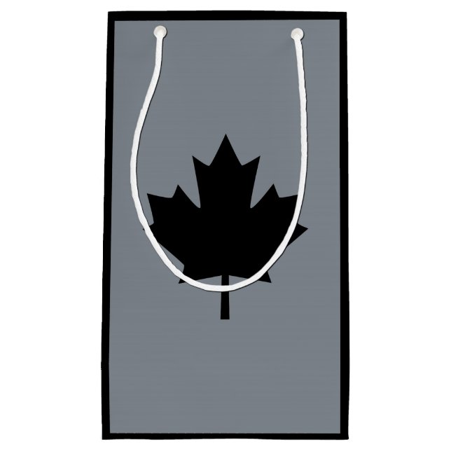 Canadian Black Maple Leaf Display Small Gift Bag (Front)
