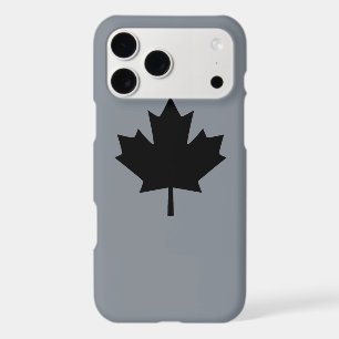 Canadian Black Maple Leaf on Grey
