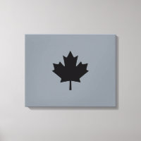 Canadian Black Maple Leaf on Grey