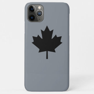 Canadian Black Maple Leaf on Grey Case-Mate iPhone Case
