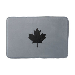 Canadian Black Maple Leaf Style Bath Mat
