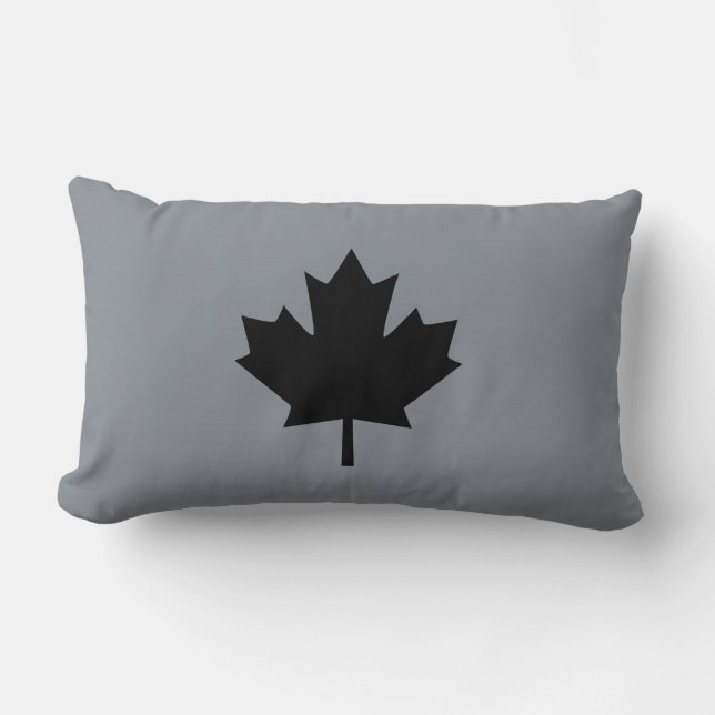 Canadian Black Maple Leaf Style Lumbar Cushion (Front)
