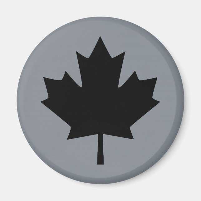 Canadian Black Maple Leaf Symbol Magnet (Front)