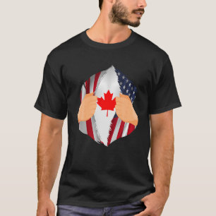 Canadian Blood Inside Me, American Flag T-Shirt