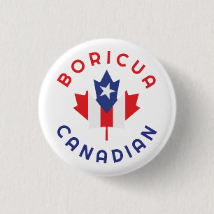 Canadian Boricua  Roots 3 Cm Round Badge