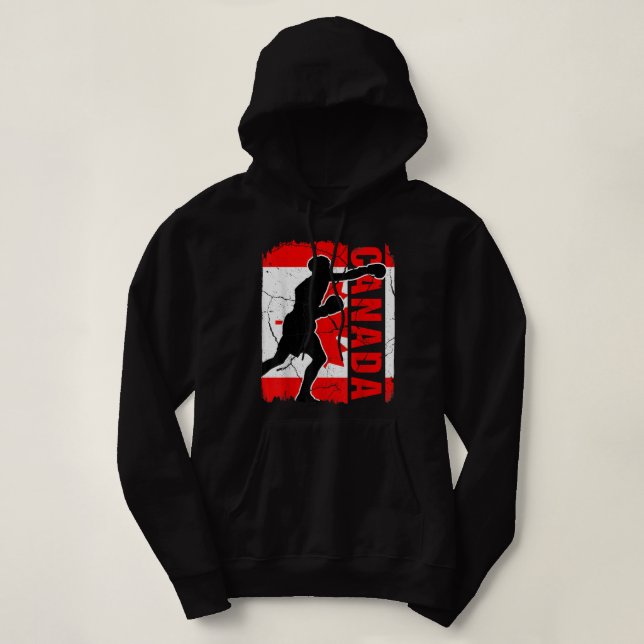 Canadian Boxing Team Canada Flag Boxing Gloves Hoodie (Design Front)