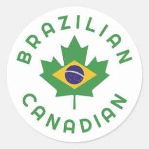 Canadian Brazilian Roots Classic Round Sticker