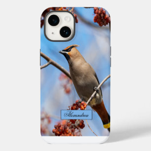 Canadian Brown Bohemian Waxwing Bird Photography iPhone 14 Case