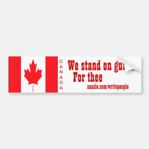 canadian bumper stickerswe stand on guard sticker