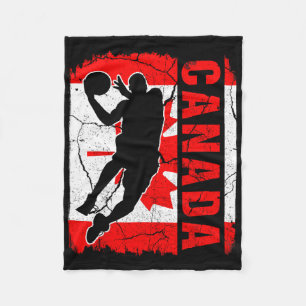 Canadian Bysketbyll Player Canada Flag Bysketbyll Fleece Blanket
