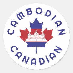 Canadian Cambodian  Roots Classic Round Sticker