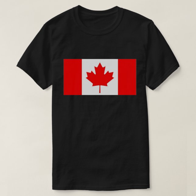 Canadian Canada Flag Red White Maple Leaf T-Shirt (Design Front)