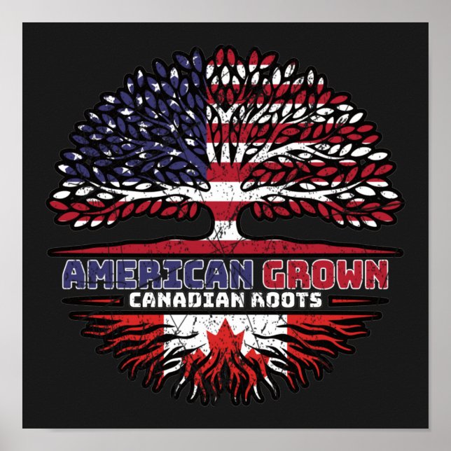Canadian Canada US American USA United States Tree Poster (Front)