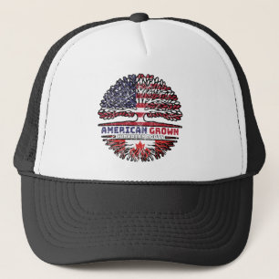 Canadian Canada US American USA United States Tree Trucker Hat