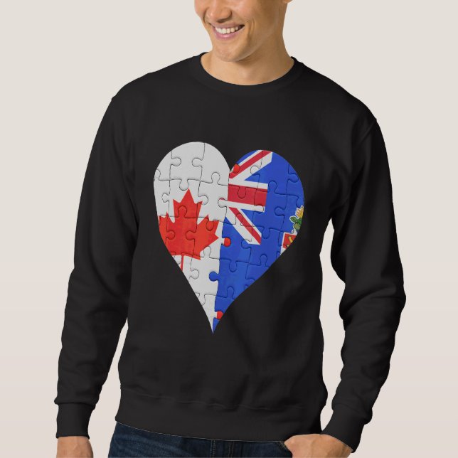 Canadian Caymanian Flag Heart Sweatshirt (Front)