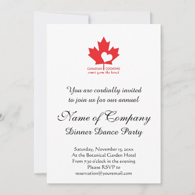 Canadian Chef Invitation (Front)