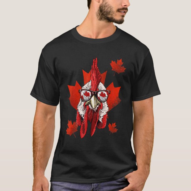 Canadian Chicken Maple Tree Leaf Canada Flag Poult T-Shirt (Front)