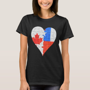 Canadian Chilean Flag Heart T-Shirt
