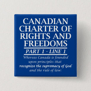 Canadian Christian Canada Charter Freedom Religion 15 Cm Square Badge