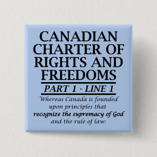 Canadian Christian Canada Charter Freedom Religion 15 Cm Square Badge