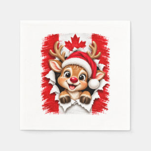 Canadian Christmas Reindeer Napkin